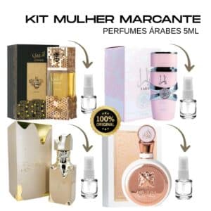 4 Perfumes Femininos Marcantes e Sedutores (5ml cada) Yara, Eclarie, Fakhar Rose, Atheeri.