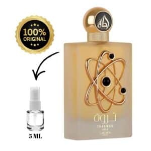 Decant Perfume Tharwah Gold Lattafa 5ml Original Feminino  Perfume Árabe Doce e Elegante